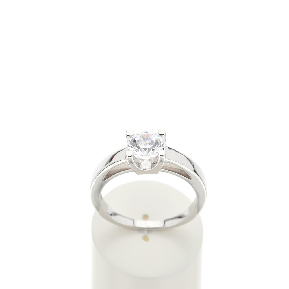 Solitaire or 750 blanc diamant HP1 1 carat - vue 360