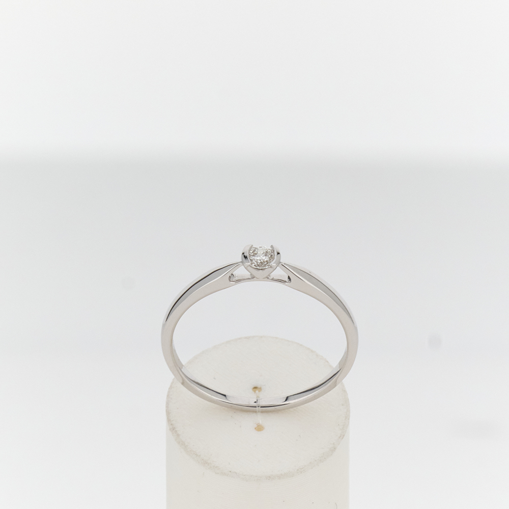 Solitaire or 750 blanc diamant HP1 0.15 carat - vue 360