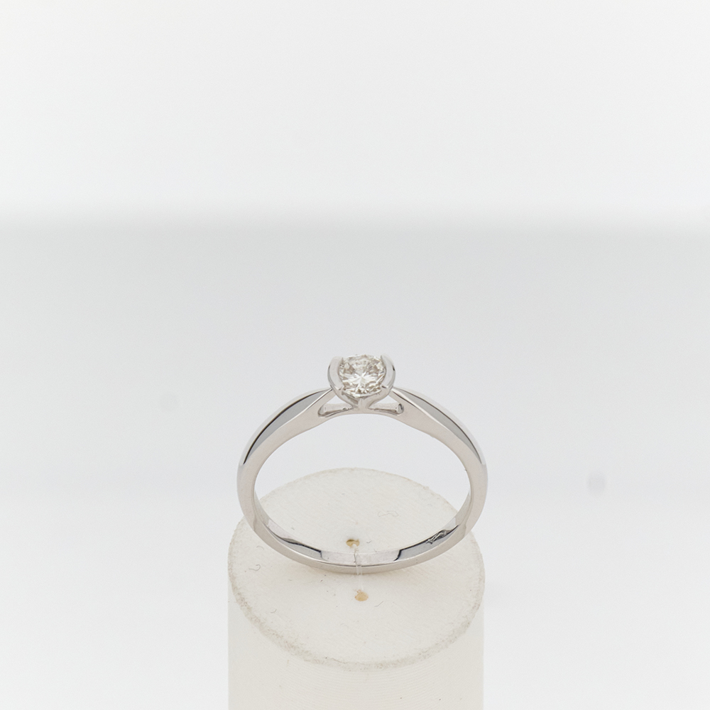 Solitaire or 750 blanc diamant HP1 0.25 carat - vue 360